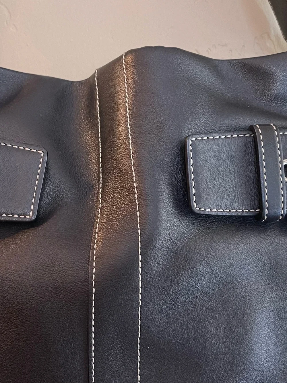 Coach Black leather soho slim duffle Shoulder Bag Silver Buckle Details y2k